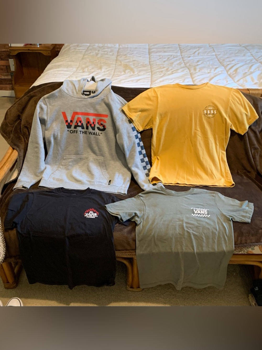 Vans Kids Hoodie & Tee Set in Gray, Mustard, Black, Olive